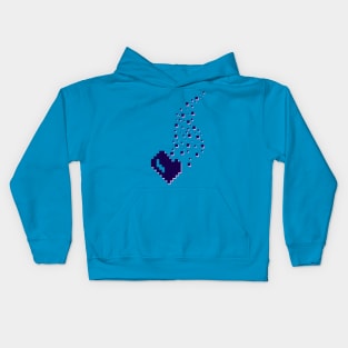 Dissolving pixel heart Kids Hoodie